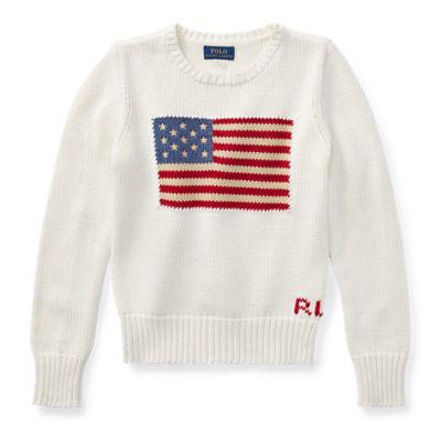 Jersey De Algodón Y Cuello Redondo Con La Bandera