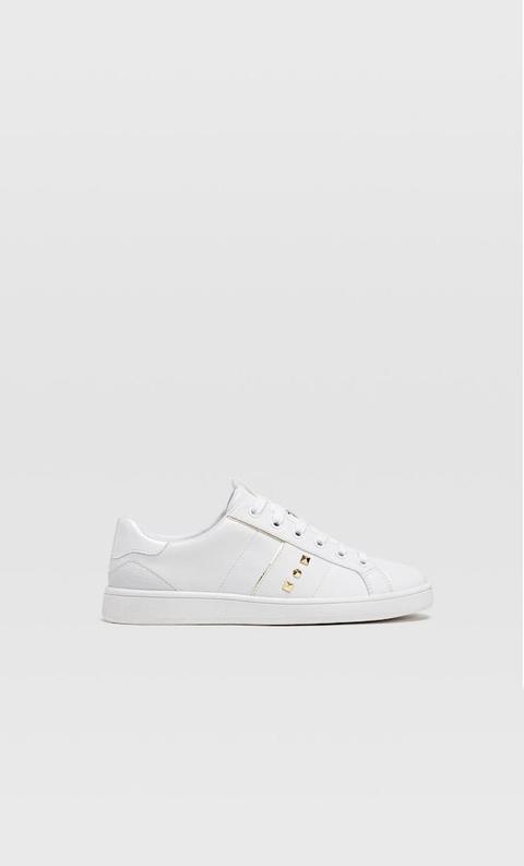 Stradivarius Sneakers Bianche Con Dettaglio Femminile Bianco 35