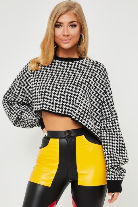 oversized cropped knitted jumper