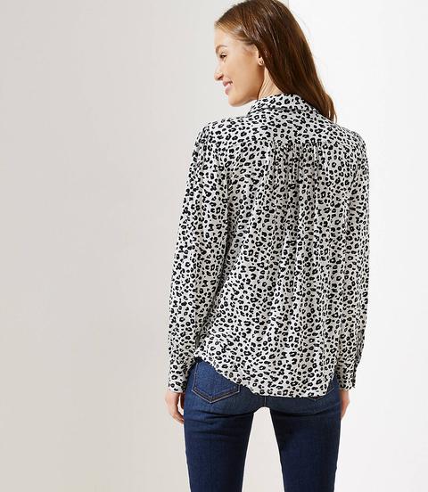 loft leopard print blouse