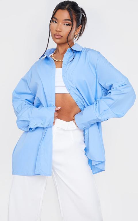 Cornflower Blue Oversized Cuff Shirt