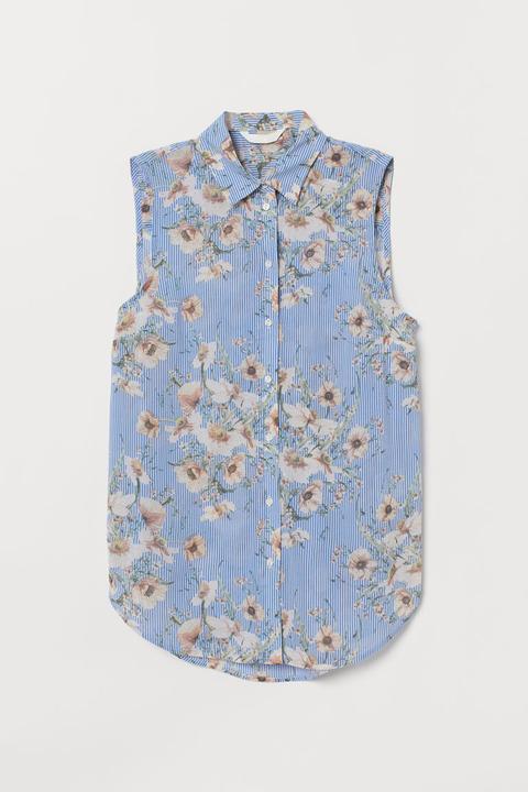 Blouse Sans Manches - Bleu