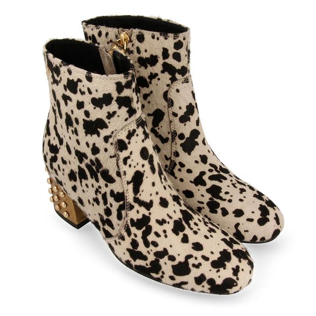 Botines Con Estampado De Piel De Vaca Y Tacón Dorado Para Mujer 46442 de  Gioseppo en 21 Buttons