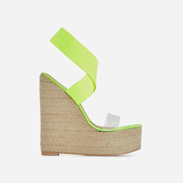 lime green wedge heels