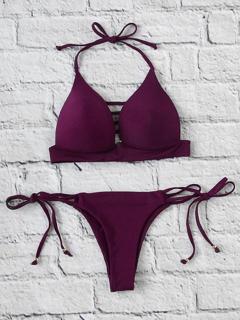 Ladder Cutout Side Tie Bikini Set