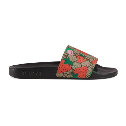 strawberry gucci flip flops