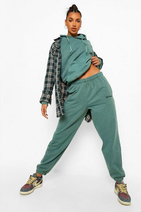 Womens Loose Overdyed Ofcl Studio Joggers - Green - S, Green