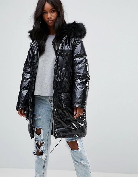 Parka Con Efecto Mojado De Asos