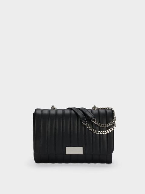 Bolso De Hombro Acolchado Con Asa Combinada