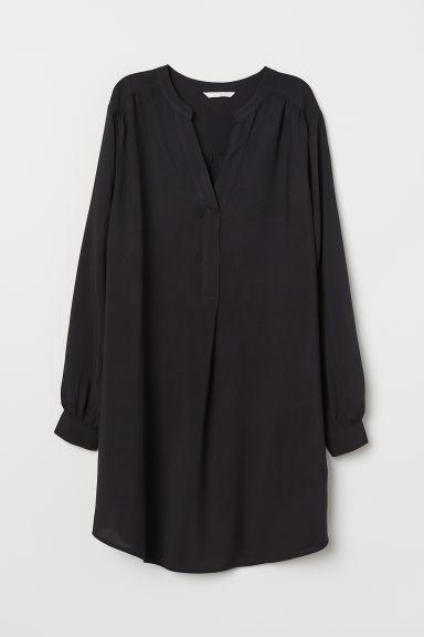 H & M - Vestido Con Escote De Pico - Negro