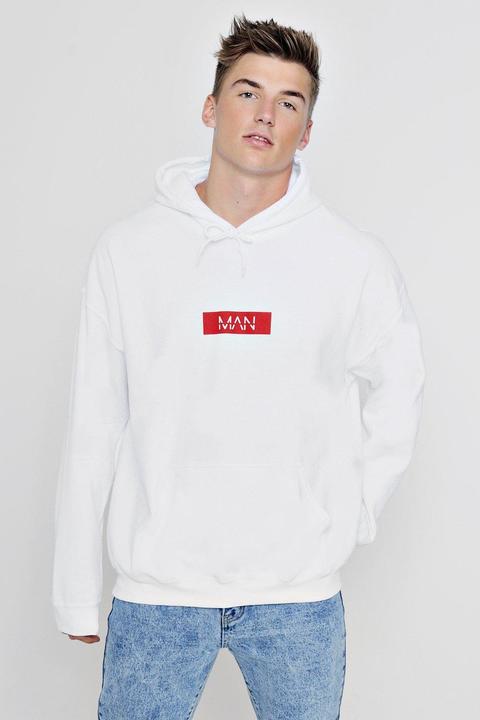 Oversized Man Red Box Hoodie