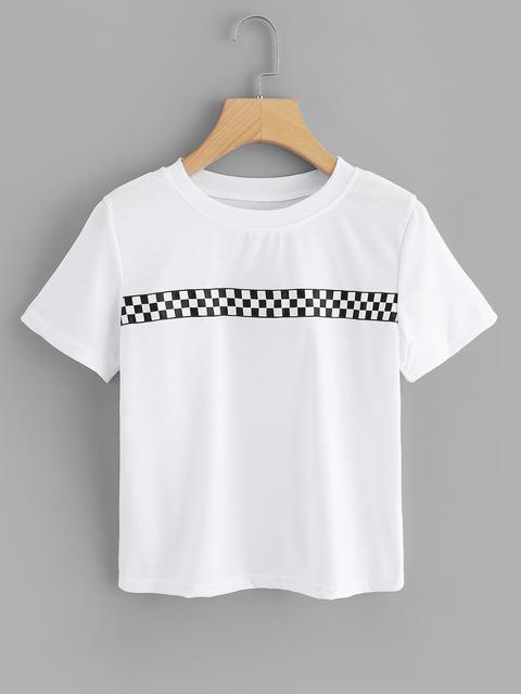 Gingham Panel Tee