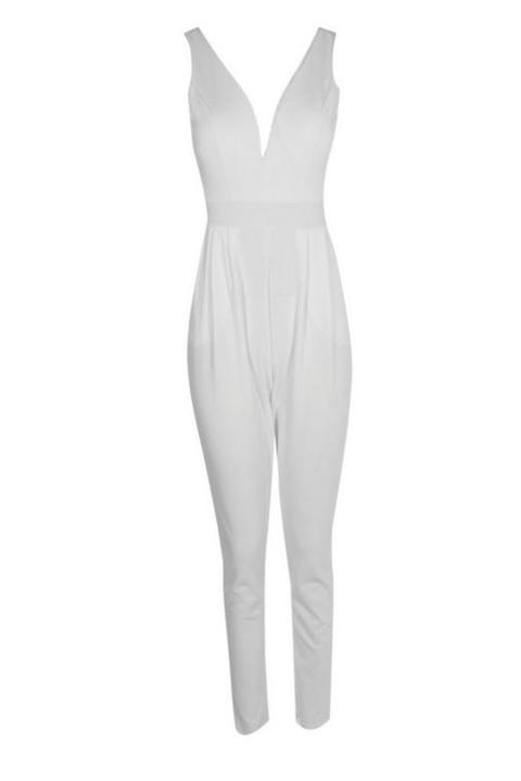 plunge skinny leg jumpsuit