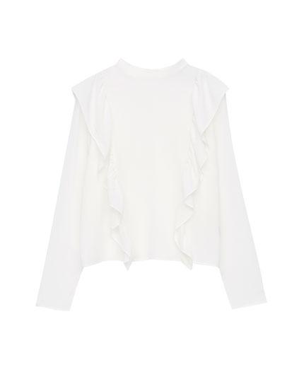 Blusa Volantes Manga Ranglan