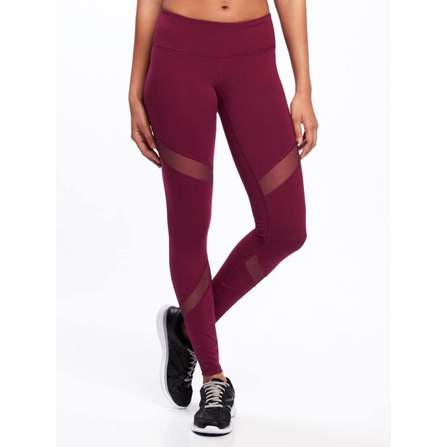 Mid-rise Mesh-panel Elevate Compression Leggings For Women from Old Navy on  21 Buttons