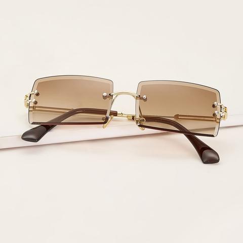 Rimless Square Frame Sunglasses