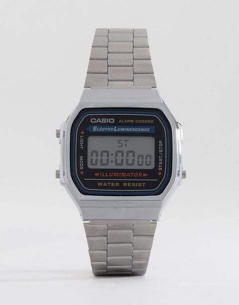 Casio A168wa-1yes Digital Bracelet Watch-silver