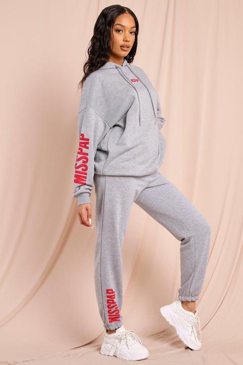 Womens Misspap Branded Joggers Grey