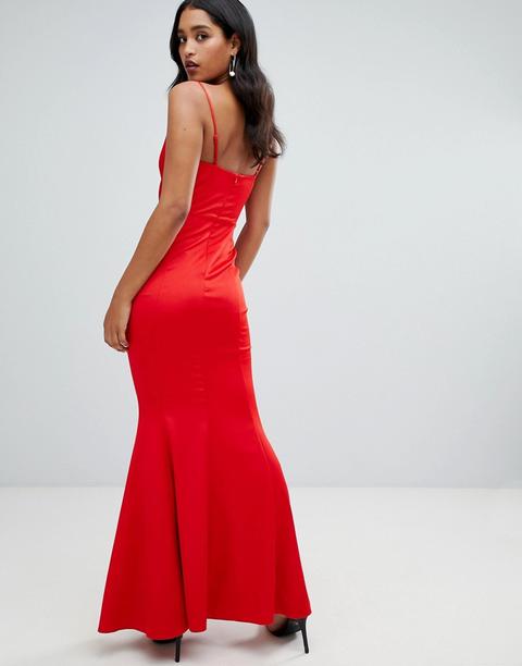 lipsy cowl neck maxi dress in red