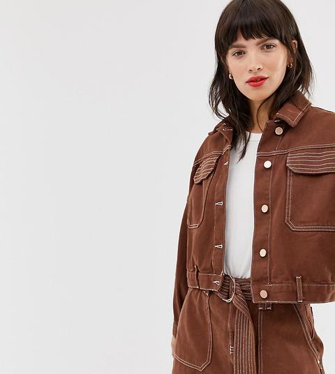 Chaqueta Utilitaria Marrón De River Island
