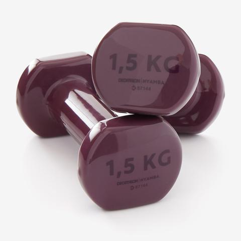 Mancuernas Vinilo 2 X 1,5kg. Fitness Gym Pilates Nyamba Azul