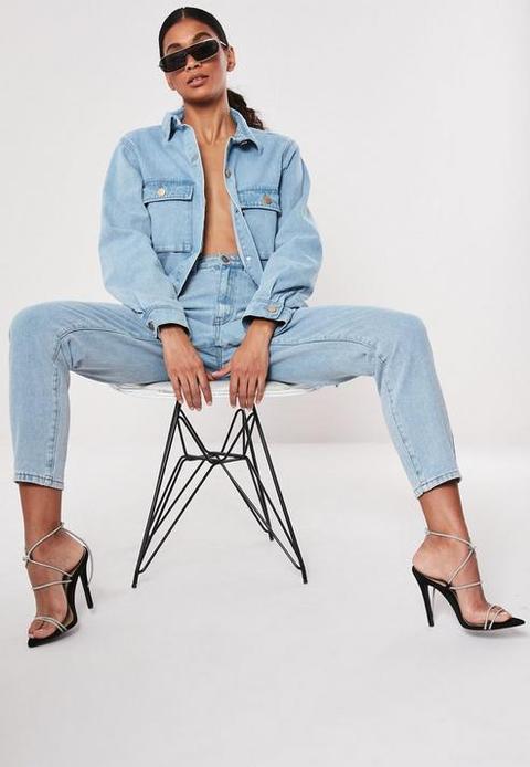 Blue Utility Mom Jeans, Blue