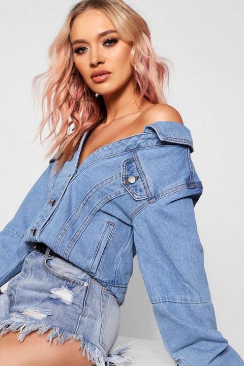 Off The Shoulder Denim Jacket