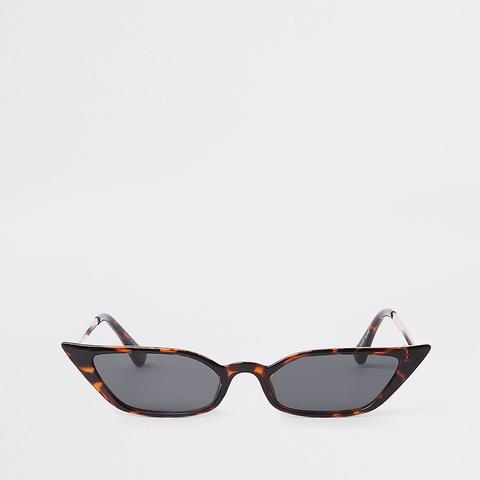 Brown Tortoise Shell Slim Visor Sunglasses