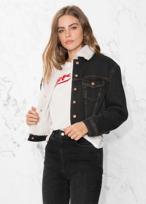 Faux Fur Collar Denim Jacket