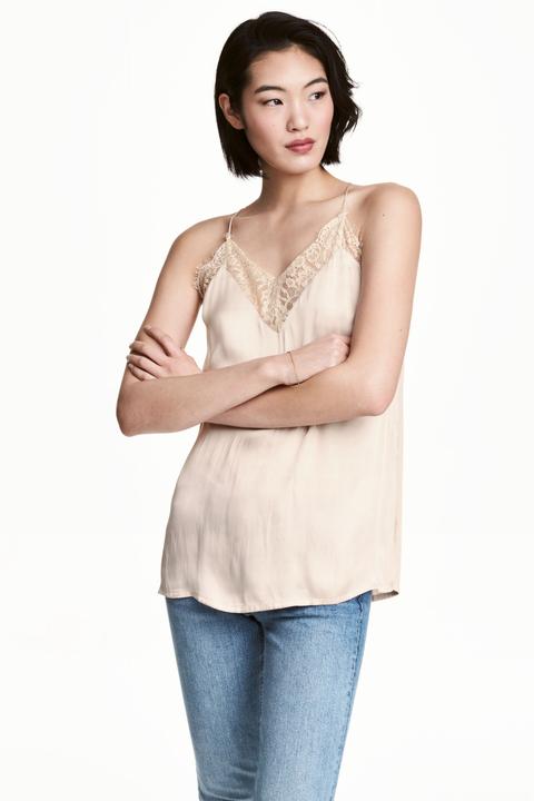 Top In Satin Con Scollo A V