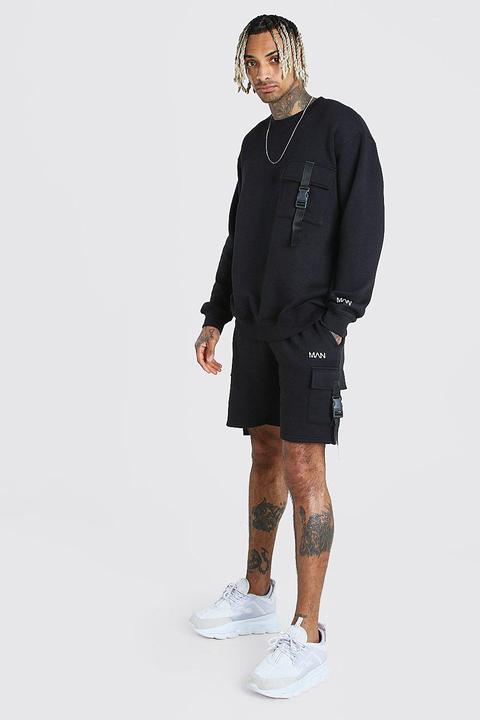 Short De Survêtement Utilitaire À Boucles Man Original Homme - Noir - M, Noir