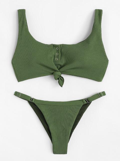 Knot Front Bikini Set