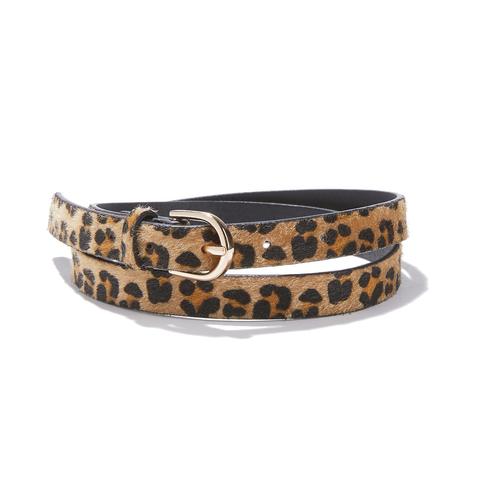 Cinturón Fino Con Estampado Leopardo