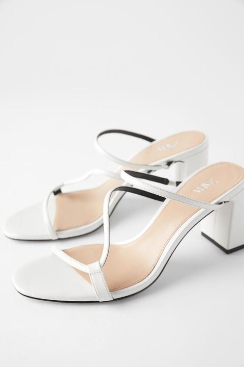 Mid-heel Mules With Asymmetric Straps