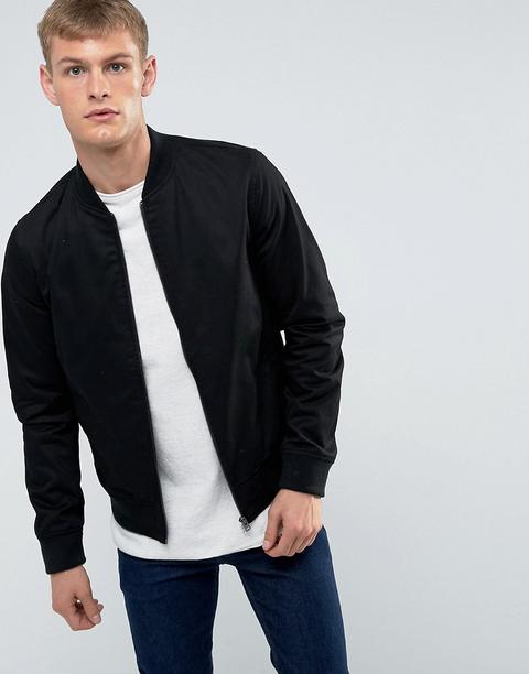 New Look - Bomber In Cotone Nero - Nero