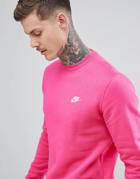 Nike Club Swoosh Sweatshirt In Pink 