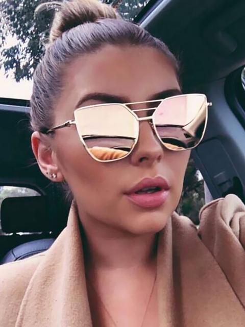 Metal Frame Irregular Sunglasses