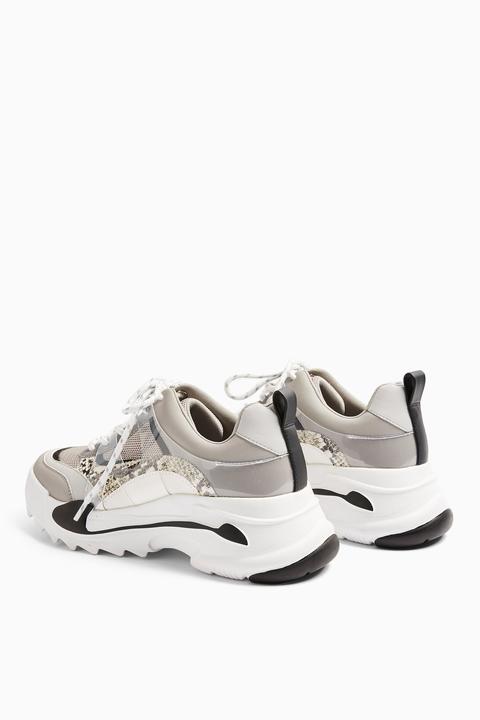 womens grey chunky trainers