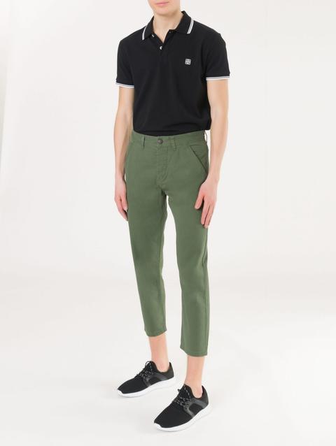 Pantaloni Chinos Tapered Verde Militare Chiaro from Terranova on 21 Buttons