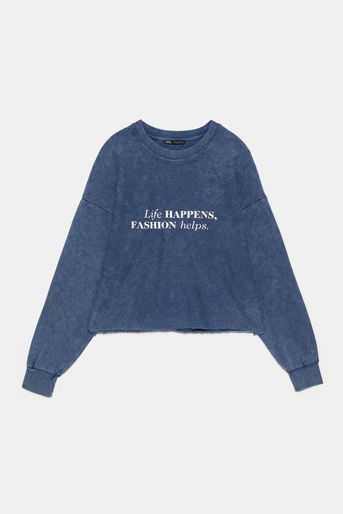 life sweatshirt zara