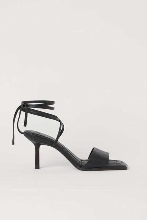 Tie-strap Sandals - Black