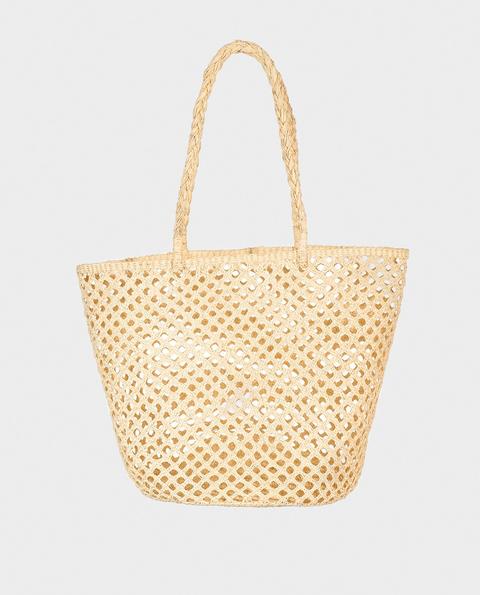 Artesanos - Bolso Shopper Grande De Playa De Paja Toquilla En Natural