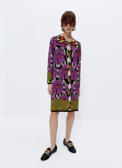 Chaqueta Punto Jacquard Flores