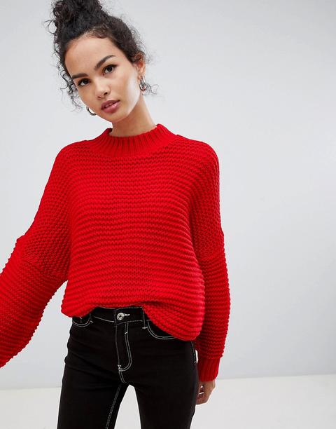Glamorous - Maglione Con Maniche A Pipistrello - Rosso