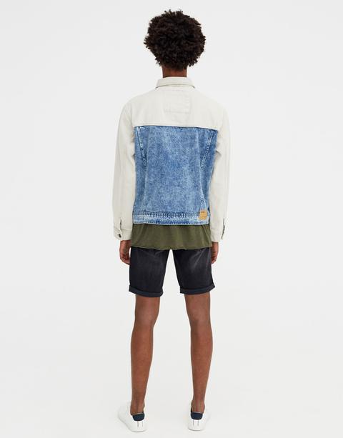 Cazadora Denim Paneles Color