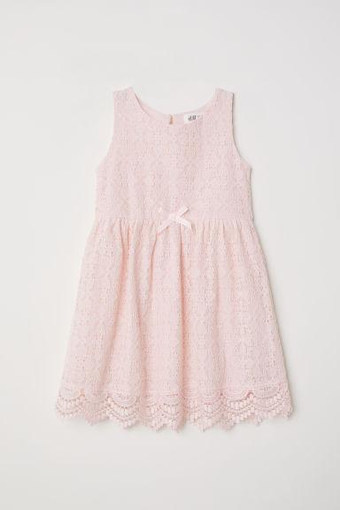 H & M - Abito Smanicato In Pizzo - Rosa