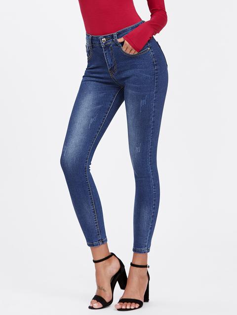 Bleach Wash Skinny Jeans