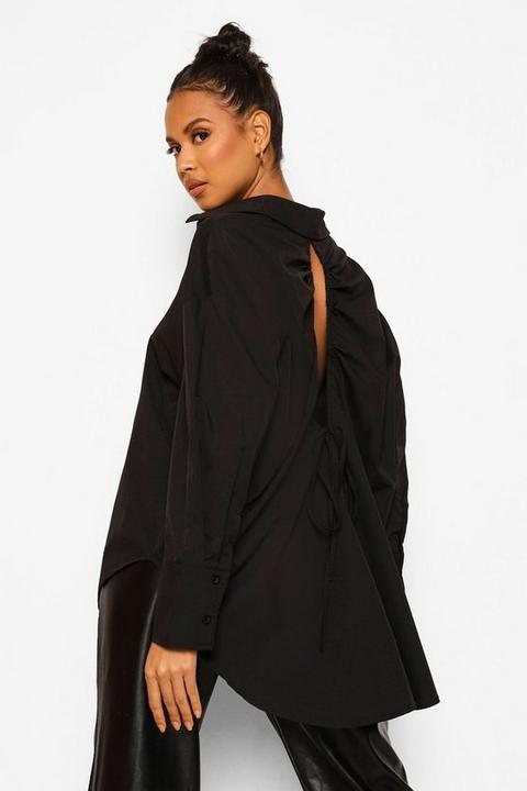 Oversized Open Back Shirt - Noir - 42, Noir