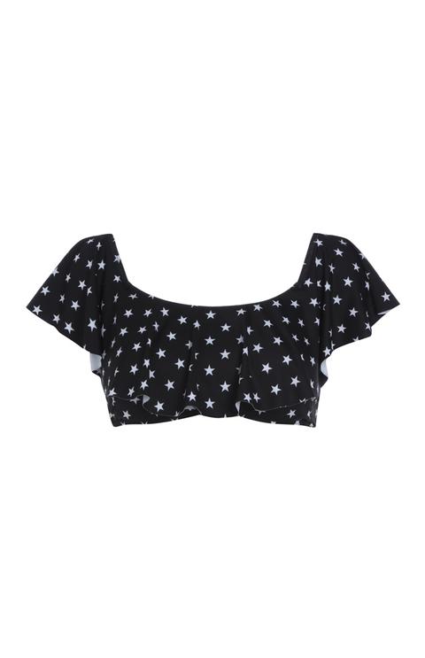 Star Frill Bardot Bikini Top