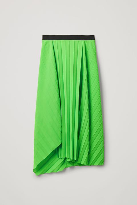 Pleated Asymmetric Skirt